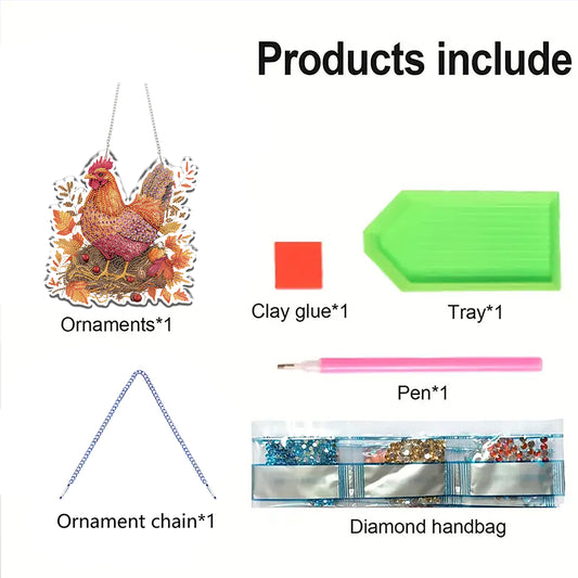 Farm 2D/Flat DIY Acrylic Special Shape Hanging Diamond Art Kits Wall Door Decor
