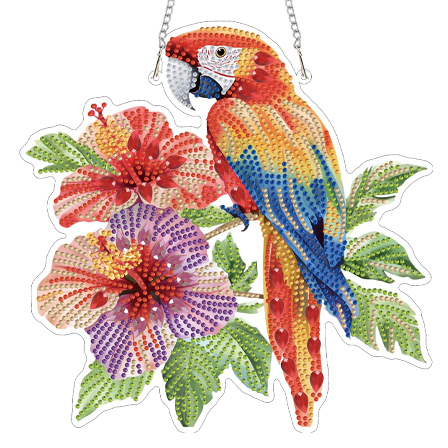Parrot 2D/Flat DIY Acrylic Special Shape Hanging Diamond Art Kits Wall Decor