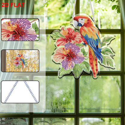 Parrot 2D/Flat DIY Acrylic Special Shape Hanging Diamond Art Kits Wall Decor