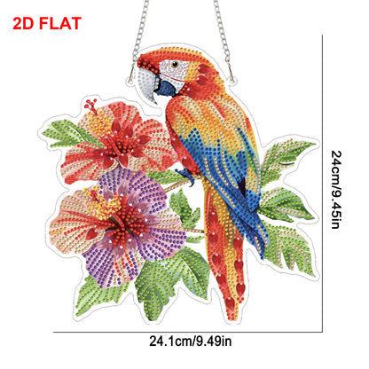 Parrot 2D/Flat DIY Acrylic Special Shape Hanging Diamond Art Kits Wall Decor