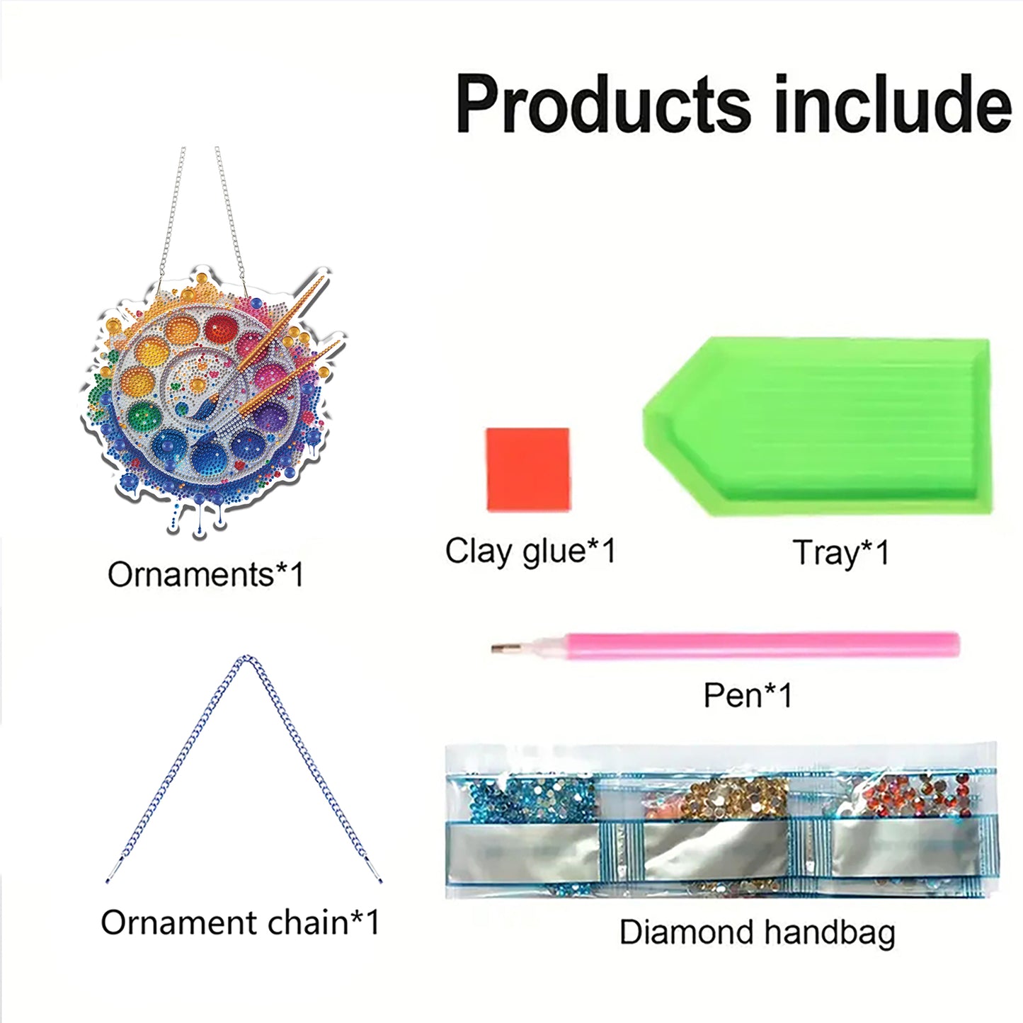 Palette 2D/Flat DIY Acrylic Special Shape Hanging Diamond Art Kits Wall Decor