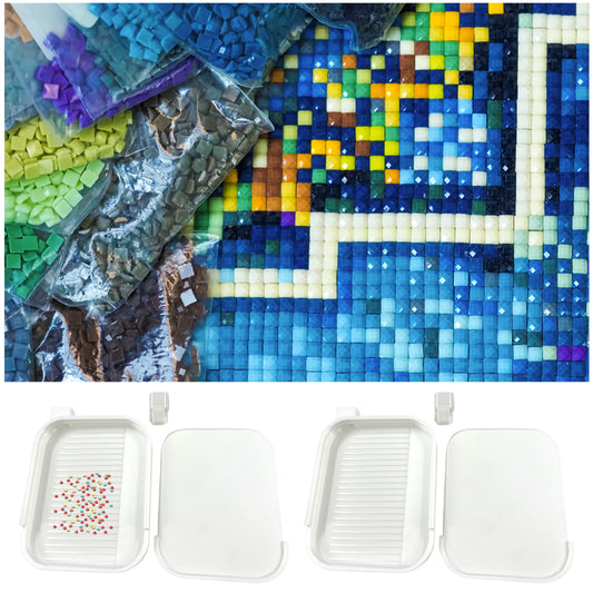 Diamond Painting Tray Organizer Diamond Art Tray for DIY Crafts (White)