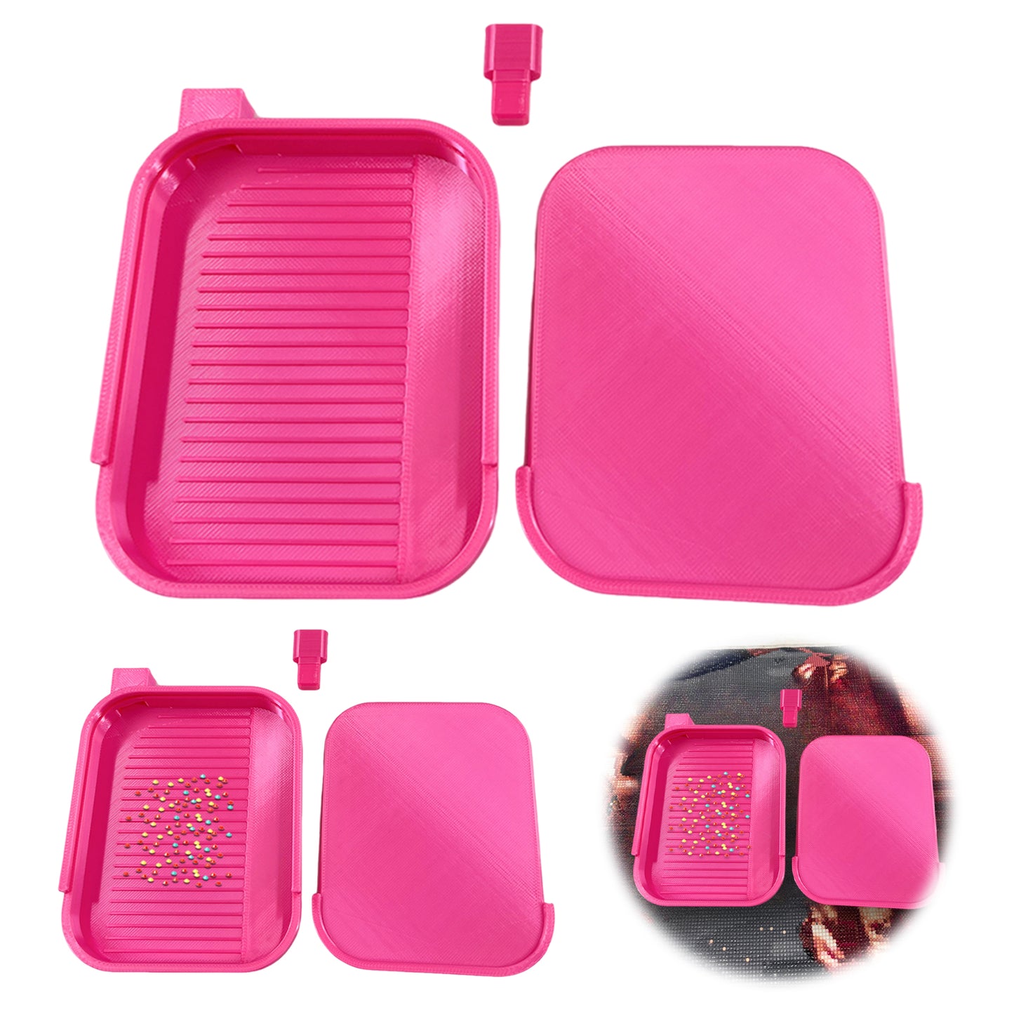 Diamond Painting Tray Organizer Diamond Art Tray for DIY Crafts (Rose Red)