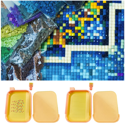 Diamond Painting Tray Organizer Diamond Art Tray for DIY Crafts (Peach)