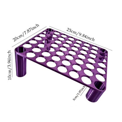 56 Grid Diamond Painting Can Organizer High Low Foot Storage Rack (Purple)