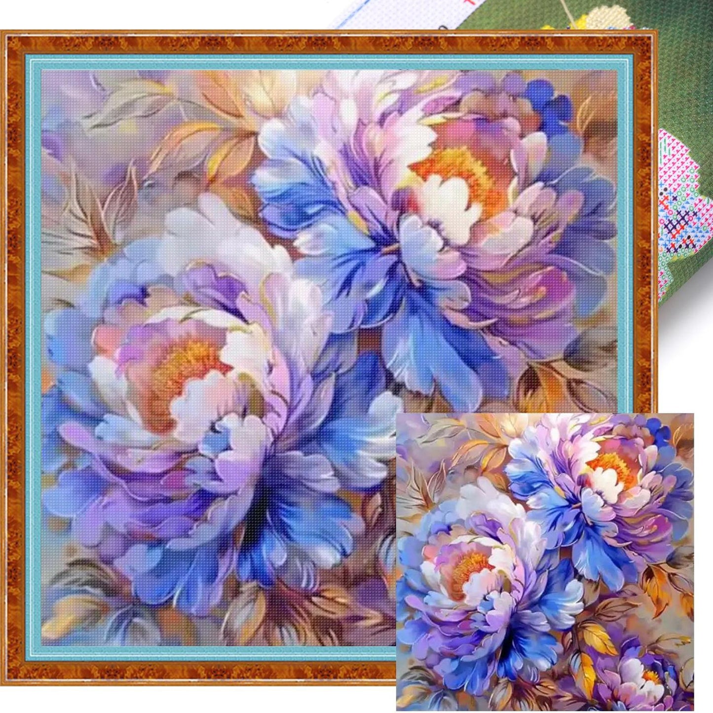 Gilded Peony - 11CT Stamped Cross Stitch 50*50CM (Mona Lisa Brand)