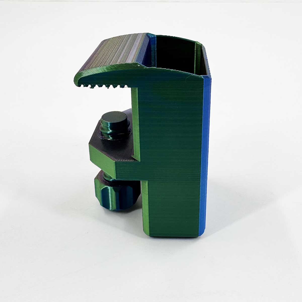 Heavy-Duty Desk Pen Holder Adjustable Clip Space-Saving Desk Organizer (Green)