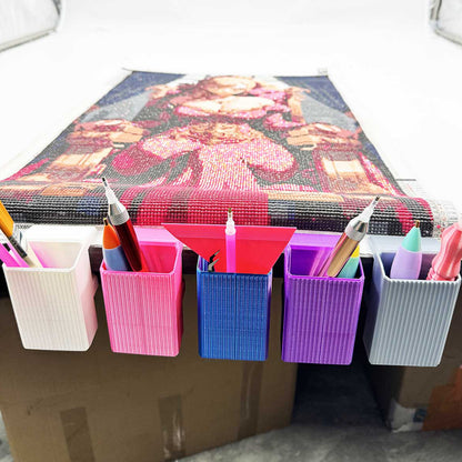 Heavy-Duty Desk Pen Holder Adjustable Clip Space-Saving Desk Organizer (Green)