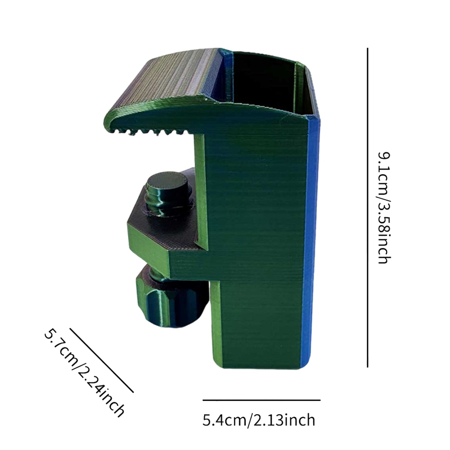 Heavy-Duty Desk Pen Holder Adjustable Clip Space-Saving Desk Organizer (Green)