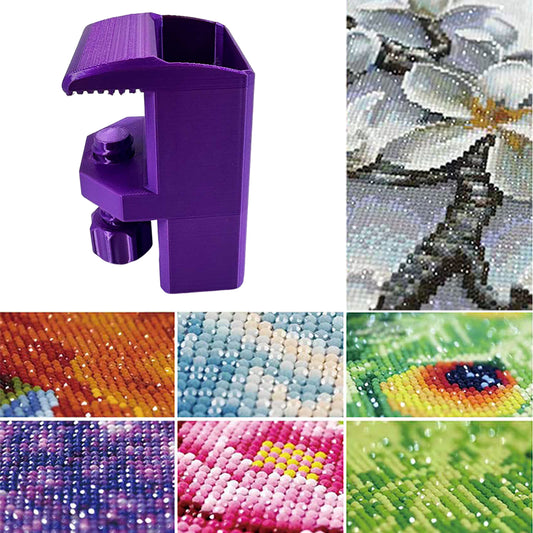 Heavy-Duty Desk Pen Holder Adjustable Clip Space-Saving Desk Organizer (Purple)