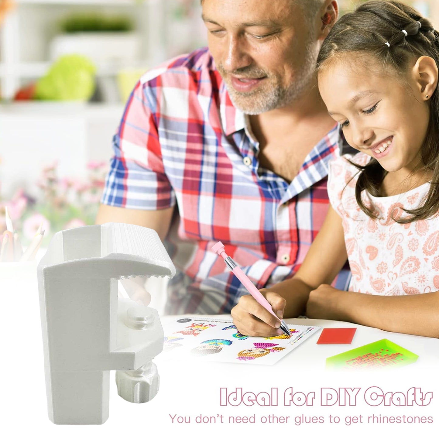 Heavy-Duty Desk Pen Holder Adjustable Clip Space-Saving Desk Organizer (White)