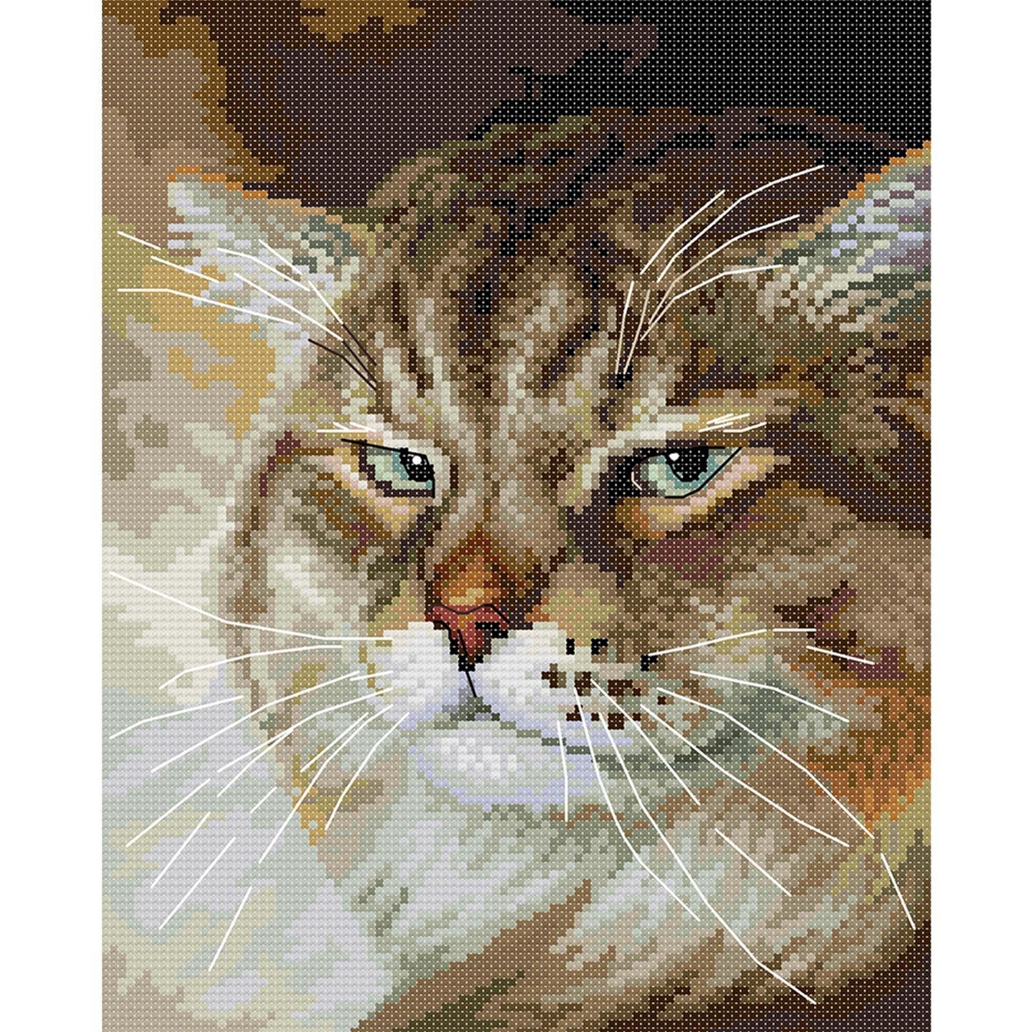 Angry Cat - 14CT Stamped Cross Stitch 25*30CM (Joy Sunday)