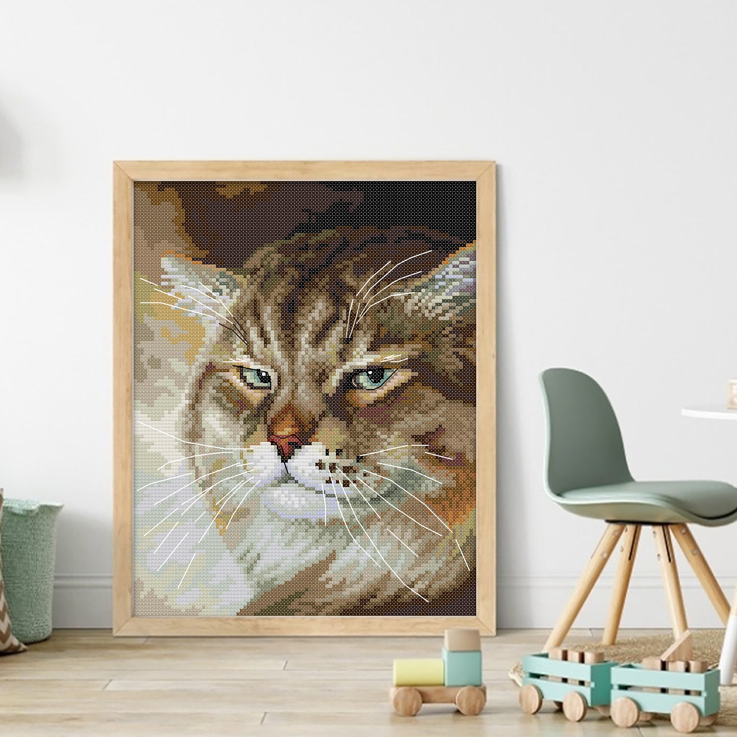 Angry Cat - 14CT Stamped Cross Stitch 25*30CM (Joy Sunday)