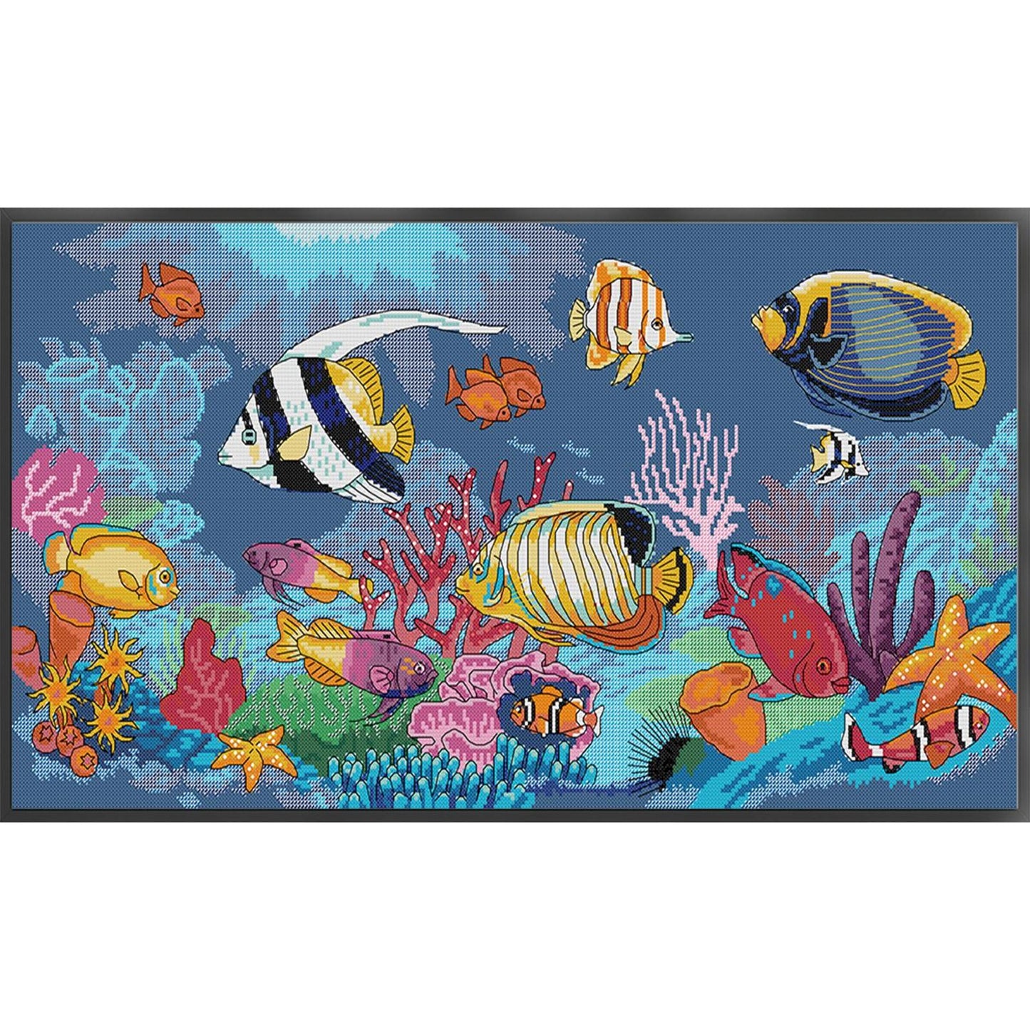 Tropical Fish - 14CT Stamped Cross Stitch 61*34CM (Joy Sunday)