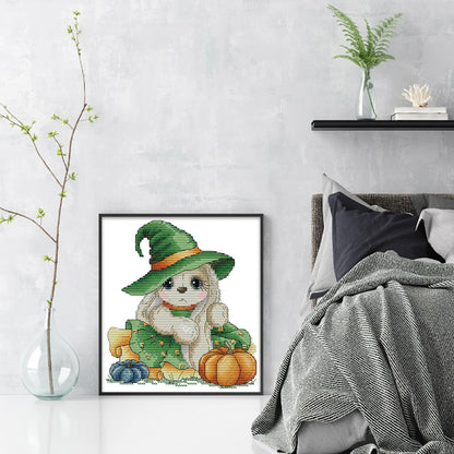 Pumpkin Rabbit - 14CT Stamped Cross Stitch 19*21CM (Joy Sunday)