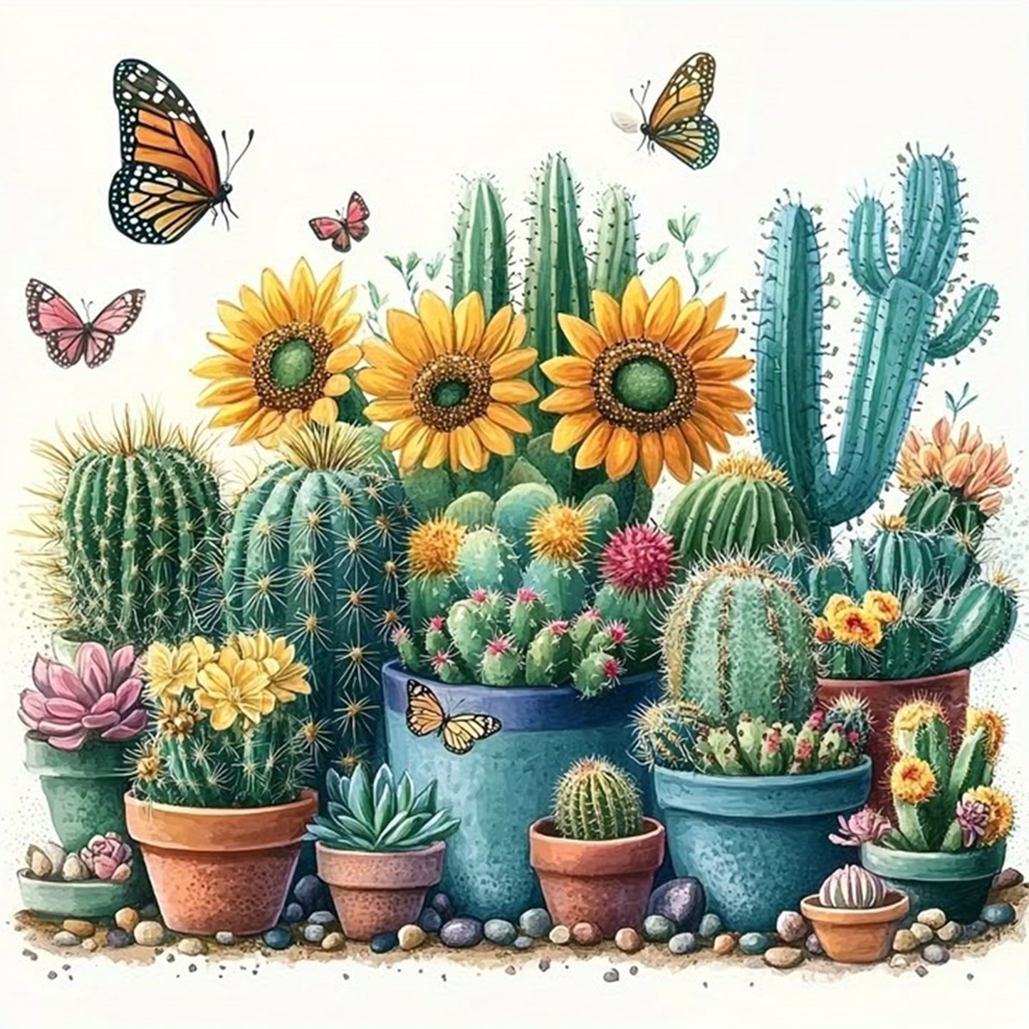 Cactus - Full Round Drill Diamond Painting 40*40CM
