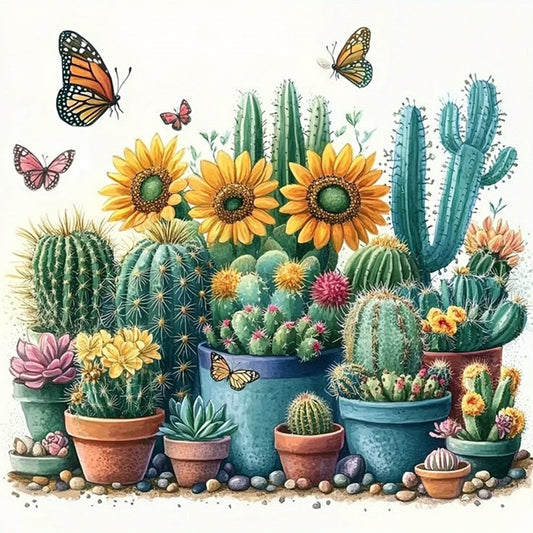 Cactus - Full Round Drill Diamond Painting 40*40CM