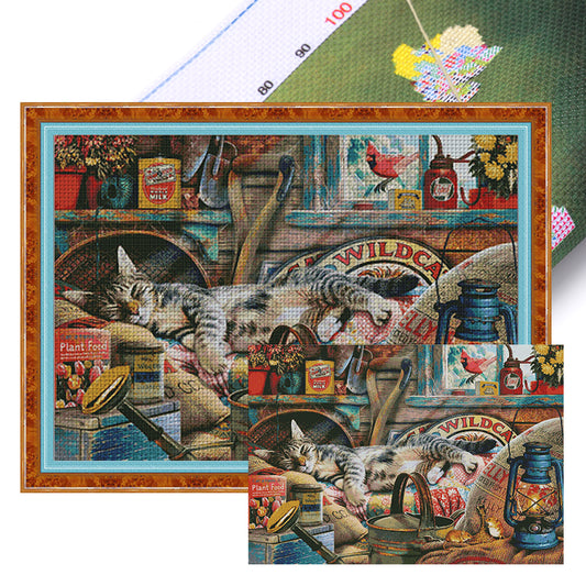 Lazy Afternoon - 14CT Stamped Cross Stitch 95*75CM (Egyptian cotton)(Fairy Brand)