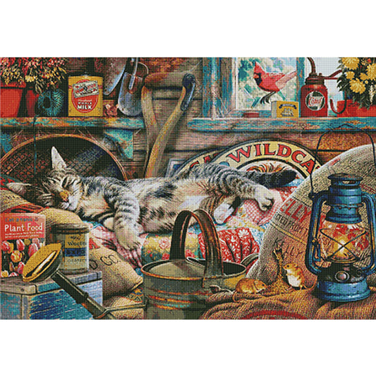 Lazy Afternoon - 14CT Stamped Cross Stitch 95*75CM (Egyptian cotton)(Fairy Brand)