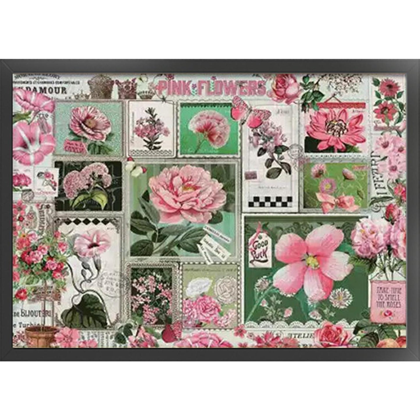Flower Postcards - 14CT Stamped Cross Stitch 92*69CM (Egyptian cotton)(Xiaobai)