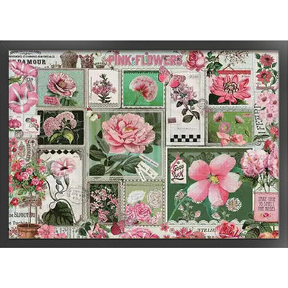 Flower Postcards - 14CT Stamped Cross Stitch 92*69CM (Egyptian cotton)(Xiaobai)