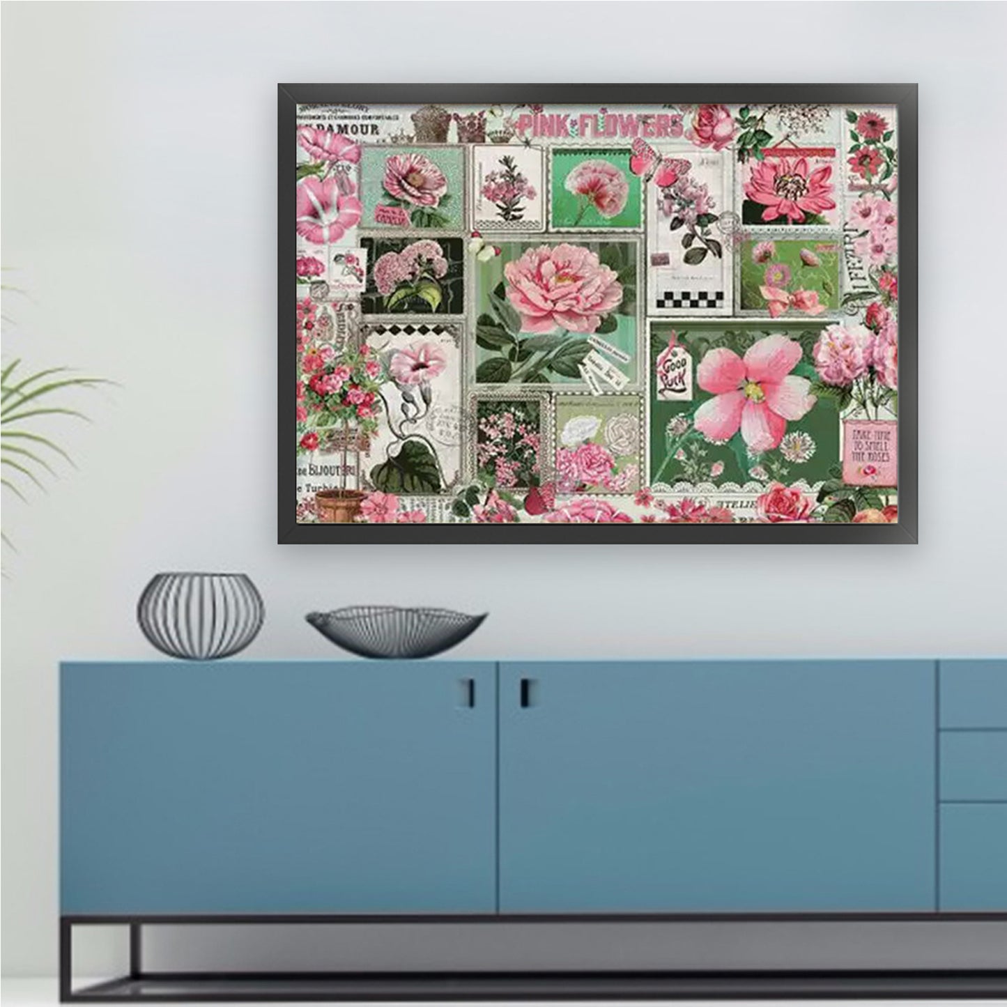 Flower Postcards - 14CT Stamped Cross Stitch 92*69CM (Egyptian cotton)(Xiaobai)