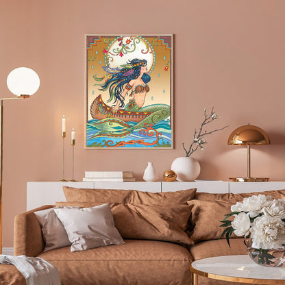 Mermaid - Full Round Drill Diamond Painting 30*40CM