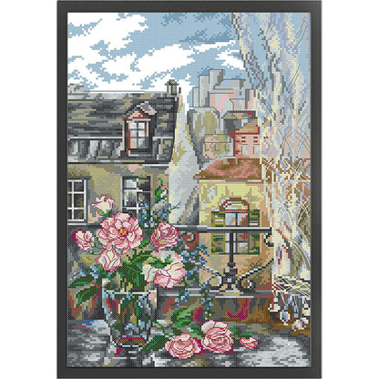 Paris Morning - 14CT Stamped Cross Stitch 29*41CM (Joy Sunday)