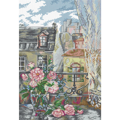 Paris Morning - 14CT Stamped Cross Stitch 29*41CM (Joy Sunday)