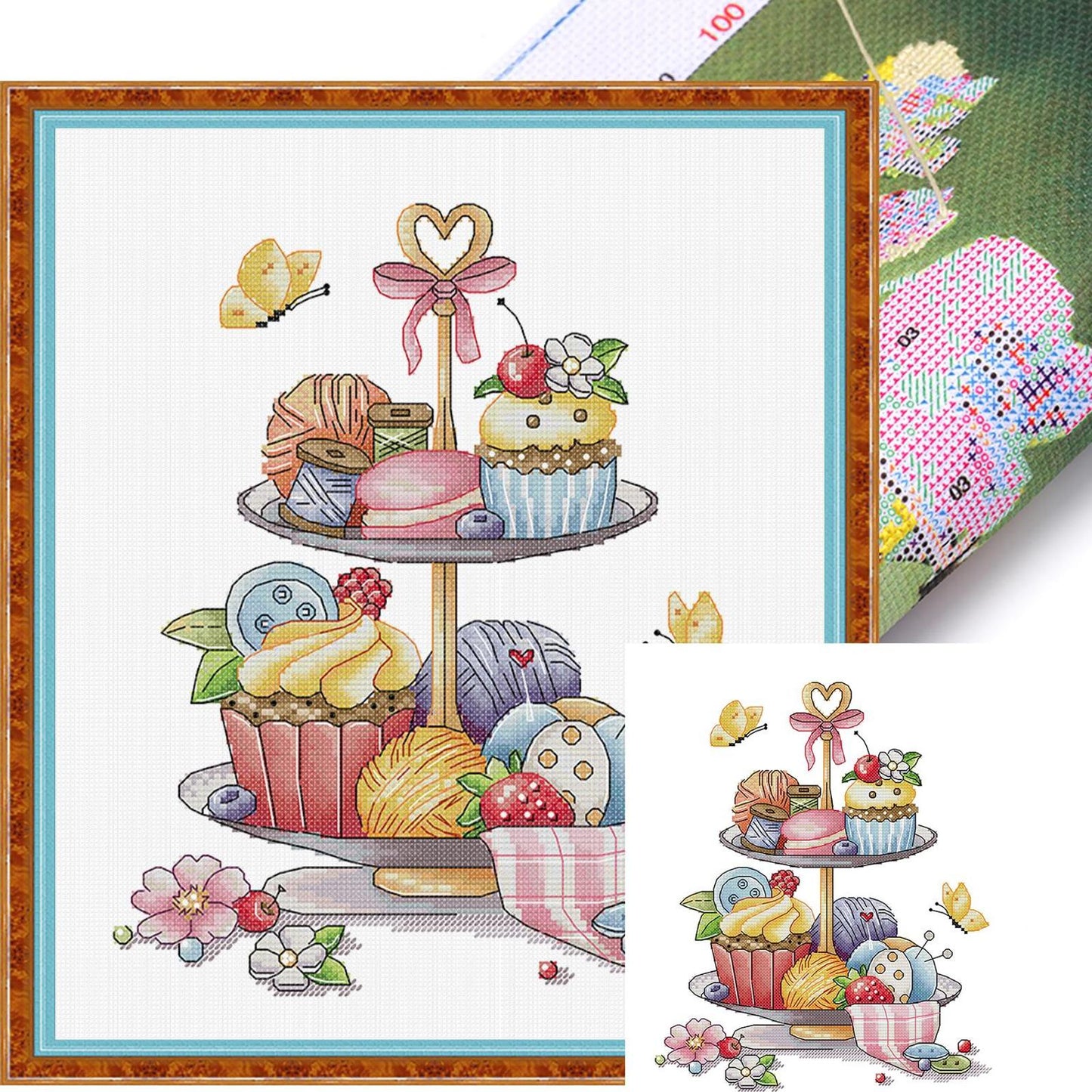 Handmade Cake - 14CT Stamped Cross Stitch 31*35CM (Joy Sunday)