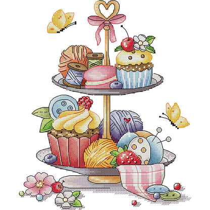 Handmade Cake - 14CT Stamped Cross Stitch 31*35CM (Joy Sunday)