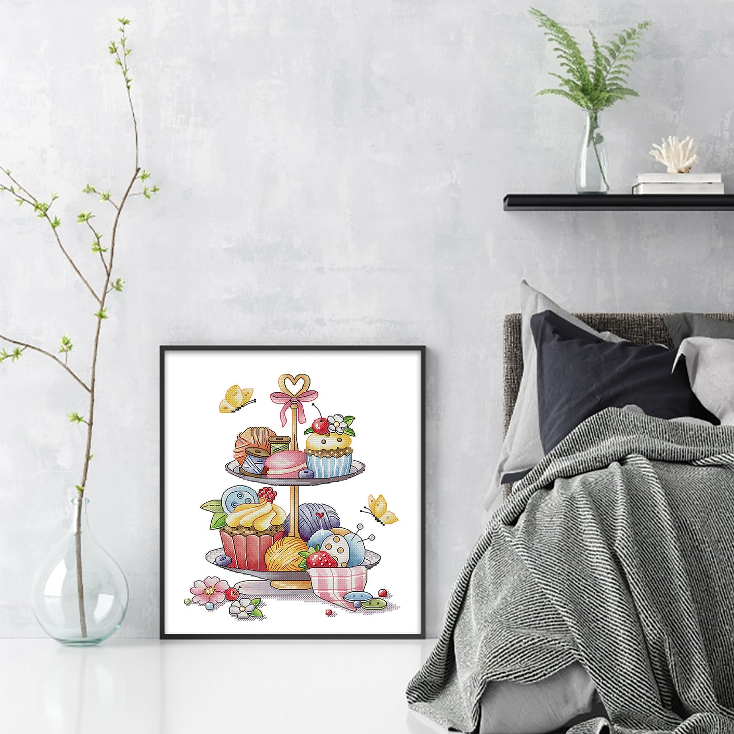 Handmade Cake - 14CT Stamped Cross Stitch 31*35CM (Joy Sunday)