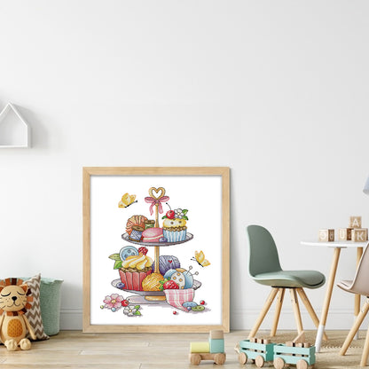 Handmade Cake - 14CT Stamped Cross Stitch 31*35CM (Joy Sunday)