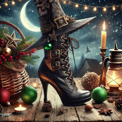 Witch Hat And High Heels - Full Round Drill Diamond Painting 40*40CM