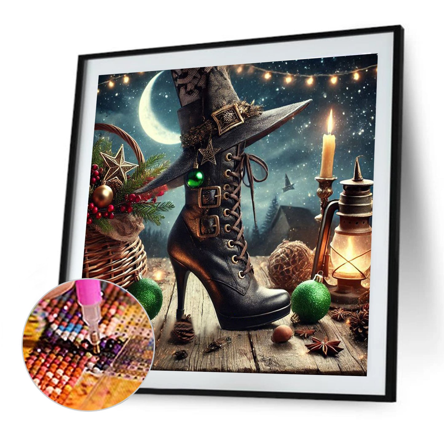 Witch Hat And High Heels - Full Round Drill Diamond Painting 40*40CM