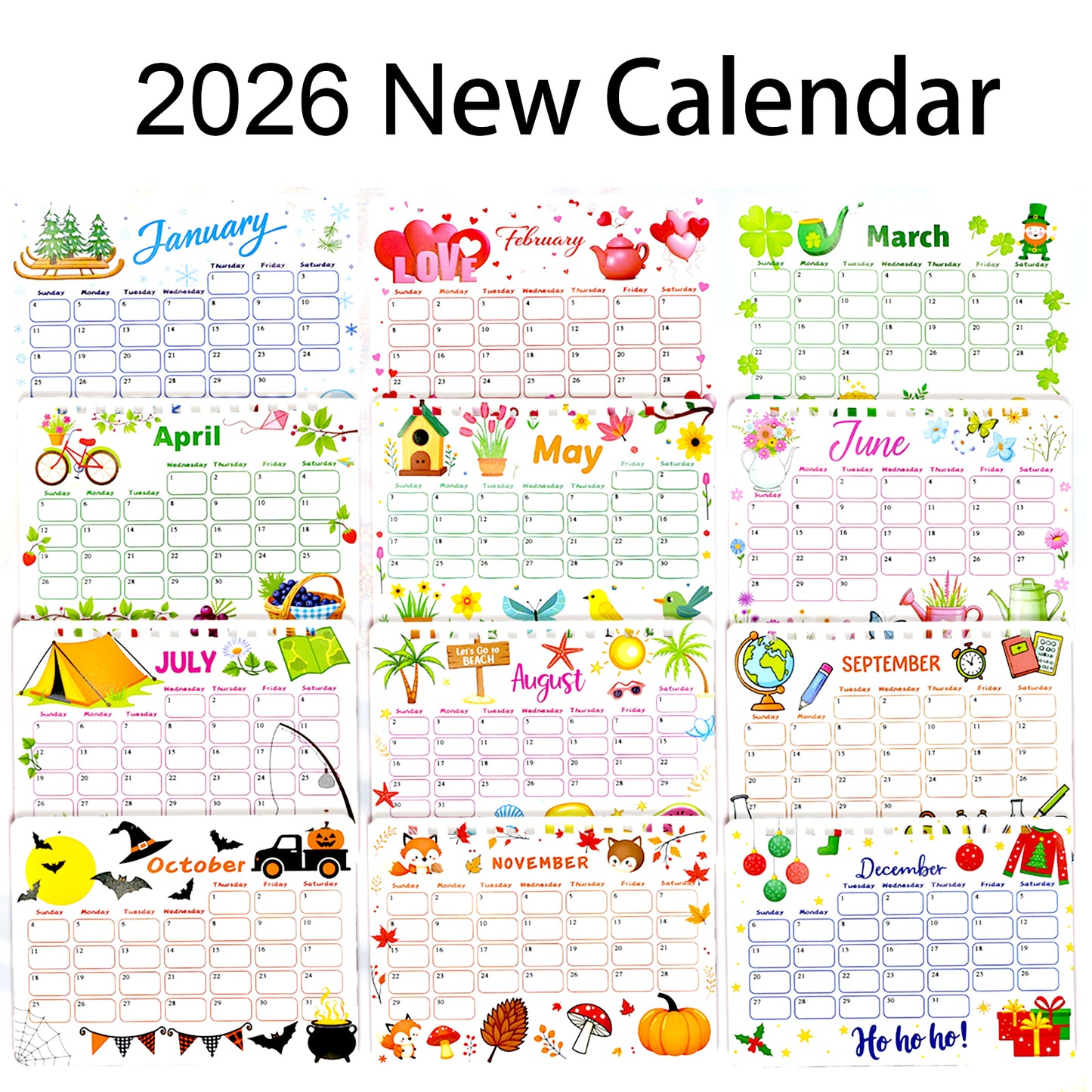5D/DIY Calendar Crystal Painting Desk Calendars Kit Home Decorations (Cat)
