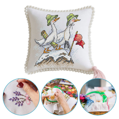 14CT Needle Insert Bag 2 Strands Printed Knitting Threads Pin Pouch with Tassel