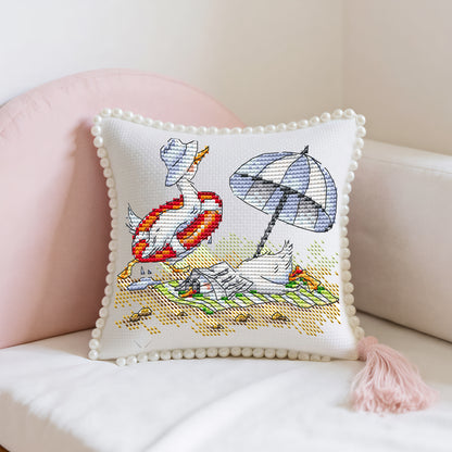 14CT Needle Insert Bag 2 Strands Printed Knitting Threads Pin Pouch with Tassel