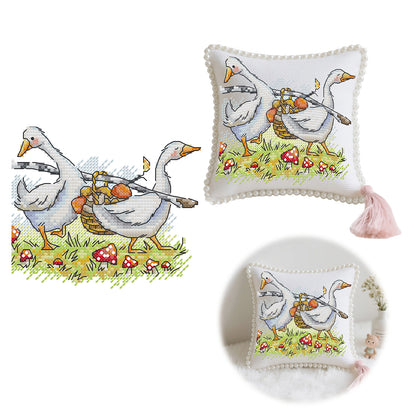 14CT Needle Insert Bag 2 Strands Printed Knitting Threads Pin Pouch with Tassel