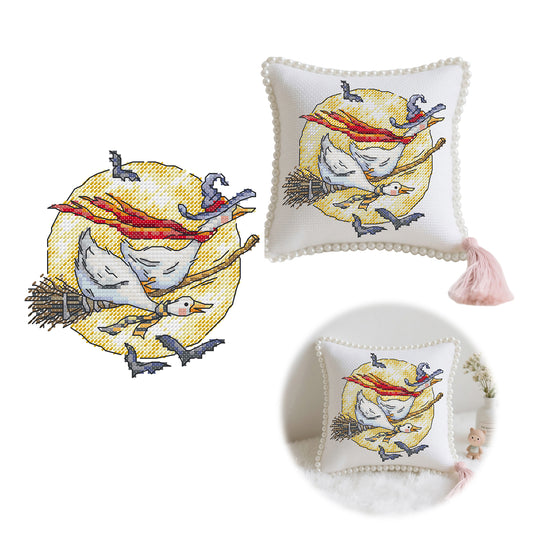 14CT Needle Insert Bag 2 Strands Printed Knitting Threads Pin Pouch with Tassel