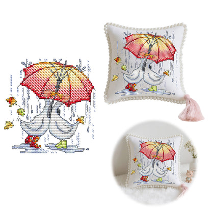 14CT Needle Insert Bag 2 Strands Printed Knitting Threads Pin Pouch with Tassel