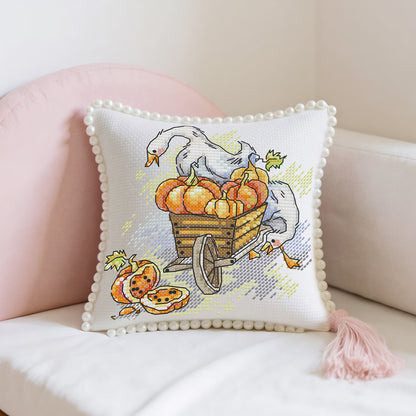 14CT Needle Insert Bag 2 Strands Printed Knitting Threads Pin Pouch with Tassel