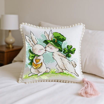 14CT Needle Insert Bag 2 Strands Printed Knitting Threads Pin Pouch with Tassel