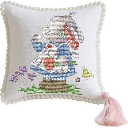 14CT Needle Insert Bag 2 Strands Printed Knitting Threads Pin Pouch with Tassel