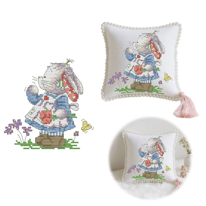 14CT Needle Insert Bag 2 Strands Printed Knitting Threads Pin Pouch with Tassel