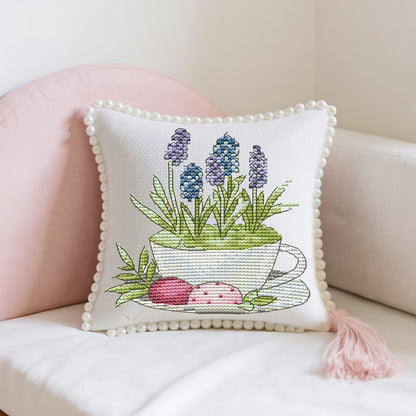 14CT Needle Insert Bag 2 Strands Printed Knitting Threads Pin Pouch with Tassel