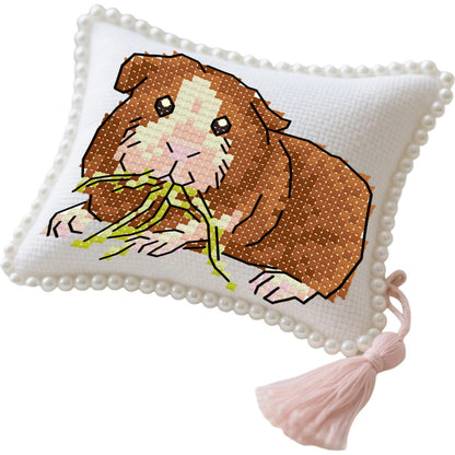 14CT Needle Insert Bag 2 Strands Printed Knitting Threads Pin Pouch with Tassel