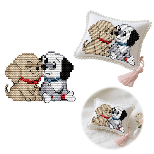 14CT Needle Insert Bag 2 Strands Printed Knitting Threads Pin Pouch with Tassel