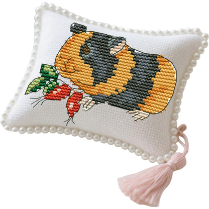 14CT Needle Insert Bag 2 Strands Printed Knitting Threads Pin Pouch with Tassel