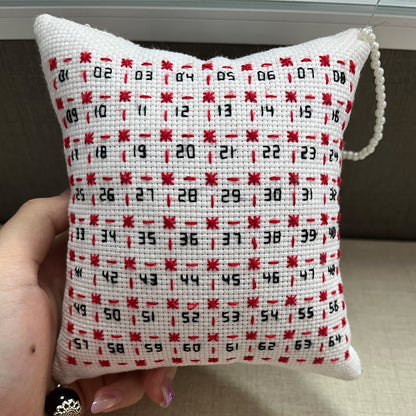 14CT Needle Insert Bag 2 Strands Printed Knitting Threads Pin Pouch with Tassel